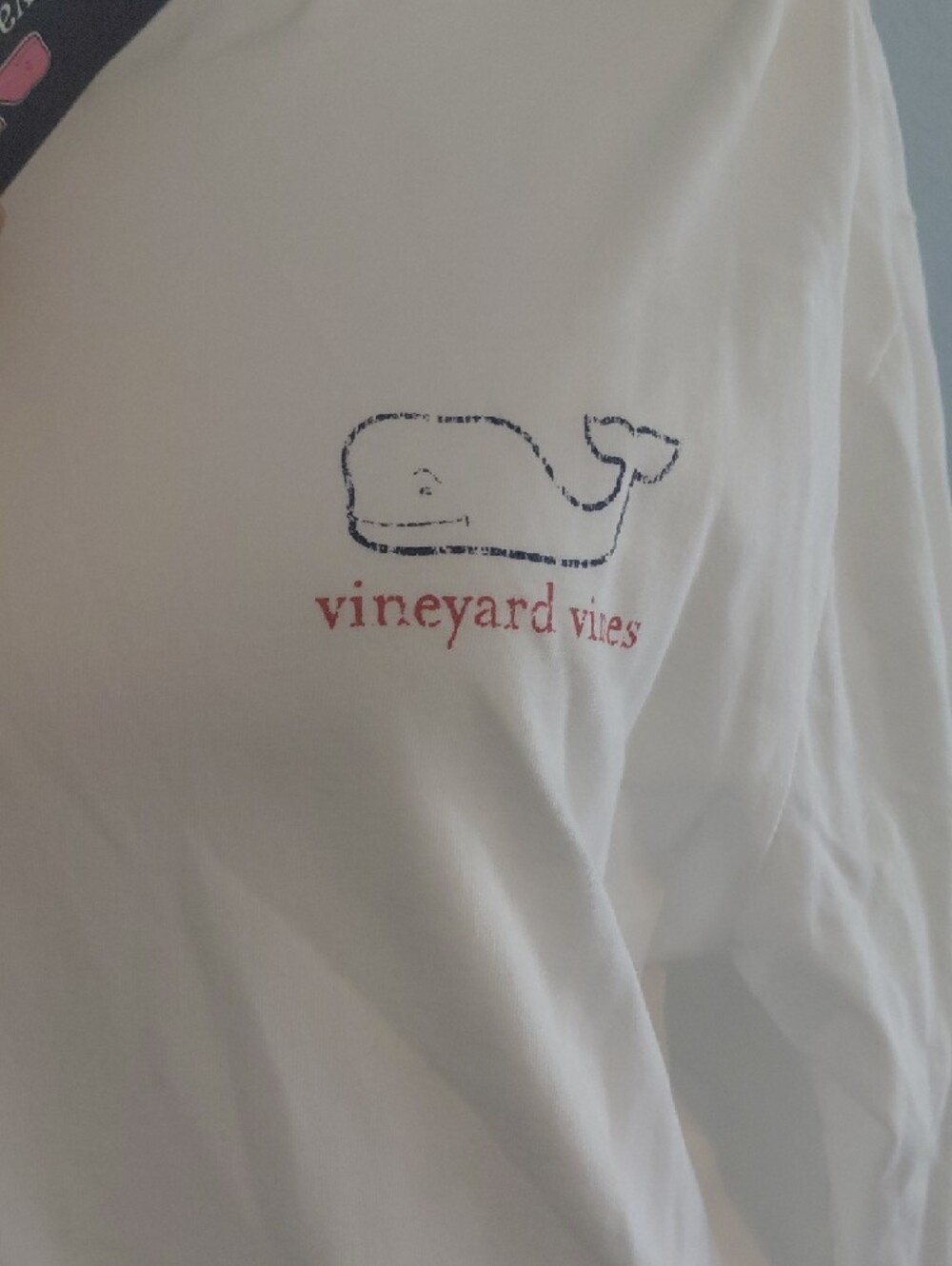 Vineyard Vines White Long-Sleeve Hooded Tee with Small Whale Logo - Picture 5 of 5